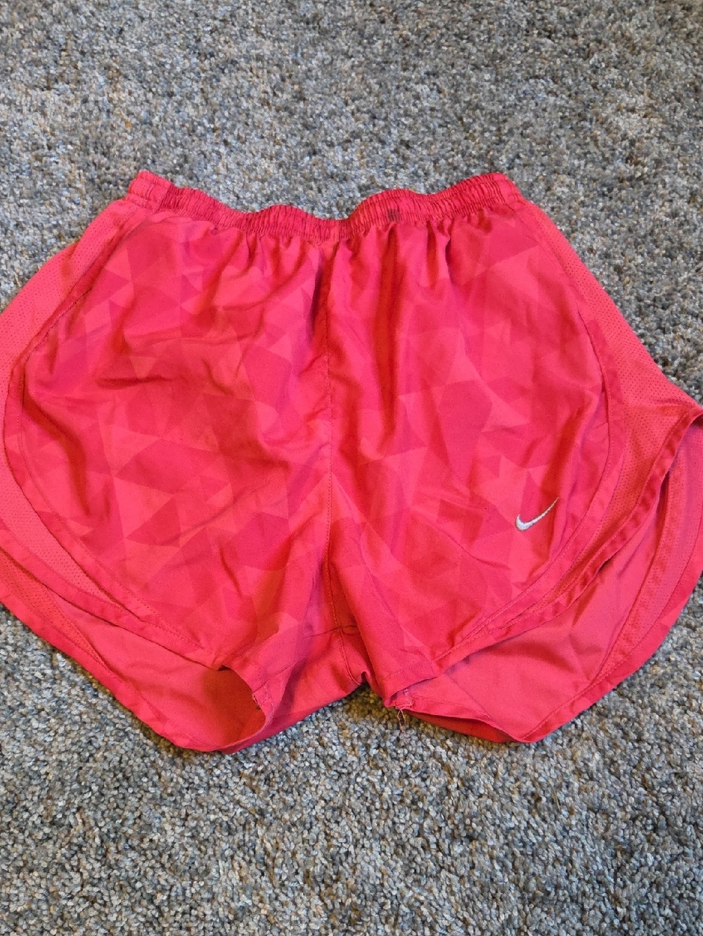 Nike Coral Pink Athletic Running Shorts with Swoosh